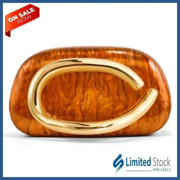 PU Leather Evening Clutch with Chain Handle, Magnetic Closure, 7.5x3x4.3 Inches - Picture 2 of 8